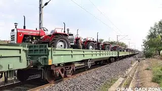 Tractor on Train | Massey Ferguson Tractor Transport Freight Train | GOC WDG4D Diesel Engine #train