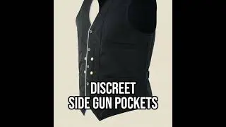 Men&rsquo;s Black Leather Biker Vest | 10 Pocket Concealed Carry Vest