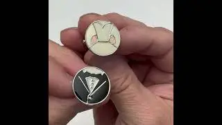 Bride and Groom Cufflinks Black White Enamel Jay Pins #cufflinks