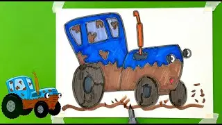 Sticker Challenge 🚜 I Tried to Draw a Blue Tractor&hellip; It Got DIRTY 😱