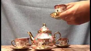 European Fantasy Teacup and Teapot Set Ceramic Tea Set Porcelain Teapot Retro Style Cups CK259