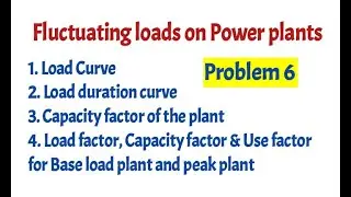 Problem 6 load duration curve,  capacity factor,  use factor for base load and peak plead plant