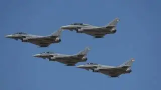 Puertas abiertas Base A&eacute;rea de Mor&oacute;n -ALA 11- 4xEurofighter en formaci&oacute;n (13-05-2023)