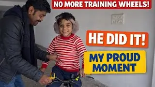 My 5 Year Old First Bicycle Ride Without Training Wheels | Our Proud Moment as Parent 