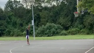 Shooting around on outdoor court 🏀 ( Part 5 ) #basketball #ballislife #jumpshot