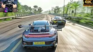 Porsche 911 GT3 vs Hypercars &ndash; Forza Horizon 5 | Ultra Realistic Moza R5 Wheel Gameplay
