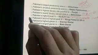 Pakistan Affair general knowledge MCQS oneliner 