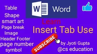 ms word Insert Tab in Hindi | ms word design command tutorial @cseducation93 #inserttab #msword