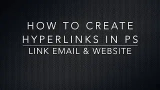 How to insert hyperlinks in Photoshop for PDF