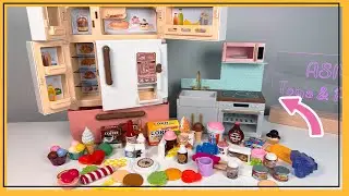 Organizing & Unboxing Mini Fridge + Lori Kitchen 🧊 | ASMR Mini Food 🍓 No Talking