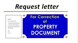 Letter template for correction of Property Document | letter for rectification of property document