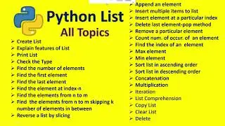 Python List | Master Tutorial | All Topics in One Video | Python for beginner | Learn Python