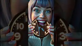 Whisper &Bite ASMR Melting Chocolate Clock #asmr #Ai #satisfying #asmrvideos #aivideo #shorts
