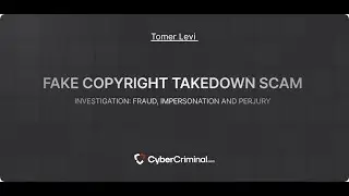 Tomer Levi- Threat Alert: Impersonation, Fraud & Perjury in Malicious Takedown Scam
