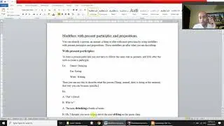 Modifiers with present participles and prepositions