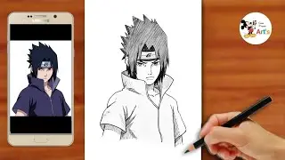 How To Draw Sasuke Uchiha step-by-step drawing toturiol 