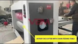 Rotary Die Cutter with Chain Feeding Table #corrugationmachine #rotarydiecutter #corrugatedboxes