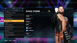 WWE 2k23 Shane Thorne Entrance Victory Finisher and Signature