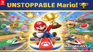 Mario Kart 8 Deluxe: UNSTOPPABLE Mario! 🏆 Clean Sweep in Battle Mode!