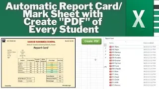 Automatic Student Report Card/ Marks Sheet and Convert into PDF in Excel 2023