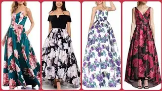 Cheap And Charming Floral Print Silk/Brocade Evening Gown /Prom Dresses 2020 Collection