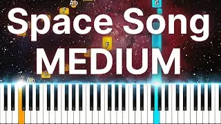 Space Song Beach House - Piano Tutorial MEDIUM (SHEET MUSIC)