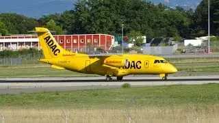 [Full HD] ADAC Ambulance Dornier 328 [D-BADC] take off in GVA / LSGG with ATC