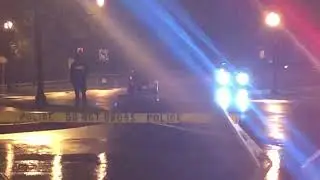 Accident Reconstruction Team At Scene Of Car Vs. Pedestrian Crash