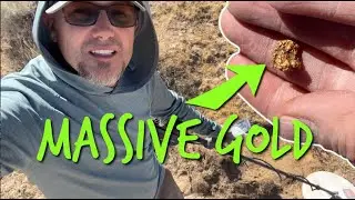 BIG GOLD Nugget in the desert with a borrowed metal detector!