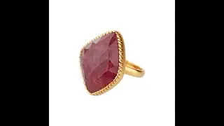 Ruby Gold plated silver ring