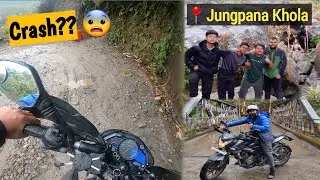 NS200 Offroading to Jungpana Khola || Crash??😨 || Offbeat Place near Kurseong❤ || #fjpvlogs #crash