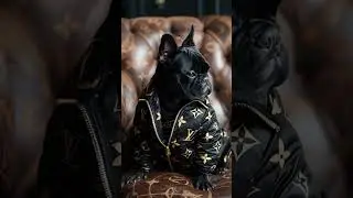French Bulldog on Luxury Leather Chair | Couture Portrait Series