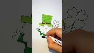 How to draw a Leprechaun with clover | Step by step st Patrick&rsquo;s drawing