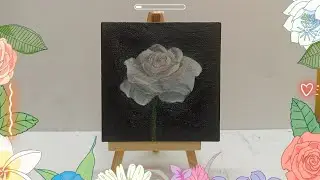 White rose painting 🎨💖#art #acrylicpainting #canvaspainting
