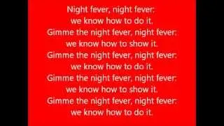Glee - Night Fever - Lyrics