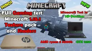 HP Pavilion laptop Full Minecraft test with shader and texture pack max min FPS in gaming laptop