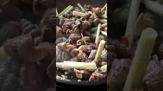 Vietnamese Popular Street Food: Sea Snails in Coconut Milk (Oc Len Xao Dua) #streetfood #vietnam