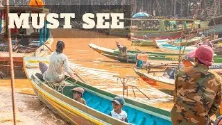 Tonle Sap floating village during dry season (Kampong Phluk)