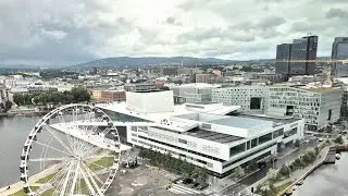 Oslo from Above - Munch Museum Skybar Viewpoint - Explore Norway in 4K