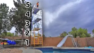 Built a BACKYARD CLIFF JUMPING TOWER!