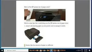 Fix HP printer out of paper error