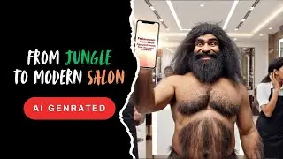 The Caveman from Jungle to Modern Salon | AI Video Funny Ad | Book Beauty Salon from Anywhere
