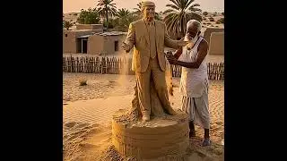 From Sand to Art | Sunset Desert Sand Statue #SunsetSandworks#SandStatue#SandSculpture#donaldtrump