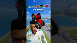 🌟Tiny Car Jump the Ronaldo Portal&hellip; and GROWS to IMPOSSIBLE SIZE! #shorts #beamngdrive