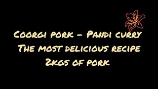 The Most Delicious Coorgi Pandi Curry|  Kodava Pork Curry| #cooking #videoviral | @AmrithaJeganath 