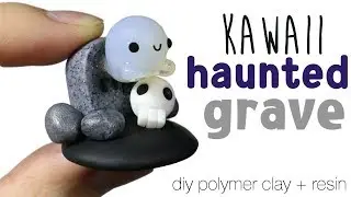 How to DIY Kawaii Haunted Ghost Grave polymer clay/resin Tutorial
