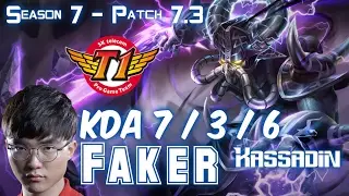 SKT T1 Faker KASSADIN vs AHRI Mid - Patch 7.3 KR Ranked