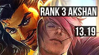 AKSHAN vs SETT (TOP) | Rank 3 Akshan, 71% winrate, 5/1/5 | TR Challenger | 13.19