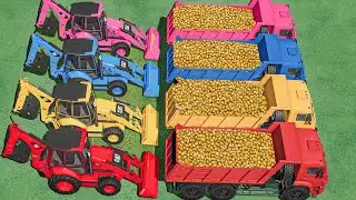 Load Work With CAT BACKHOE LOADERS - Truck Of Colors | Farming Simulator 22