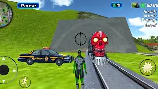 Rope Frog Ninja Hero Vice Vegas - New Police Car at Train Station - Android Gameplay